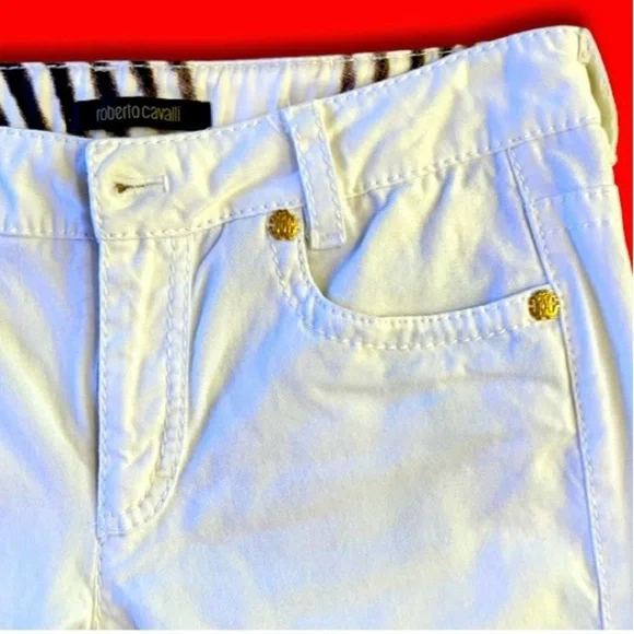 VINTAGE Roberto Cavalli couture jeans Wide legged Boot cut Gorgeous gold accents - Picture 12 of 16